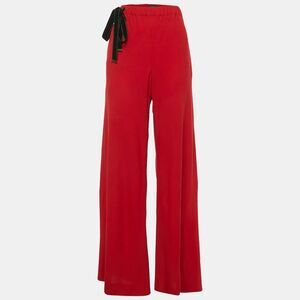 Gucci Red Crepe Wide Leg Pants M